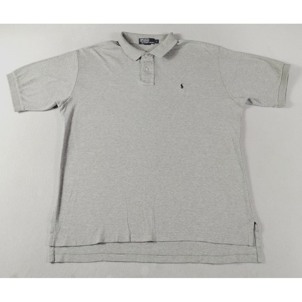 Vintage Polo Ralph Lauren Polo Shirt Mens Large Gray Jersey Cotton Pony Casual
